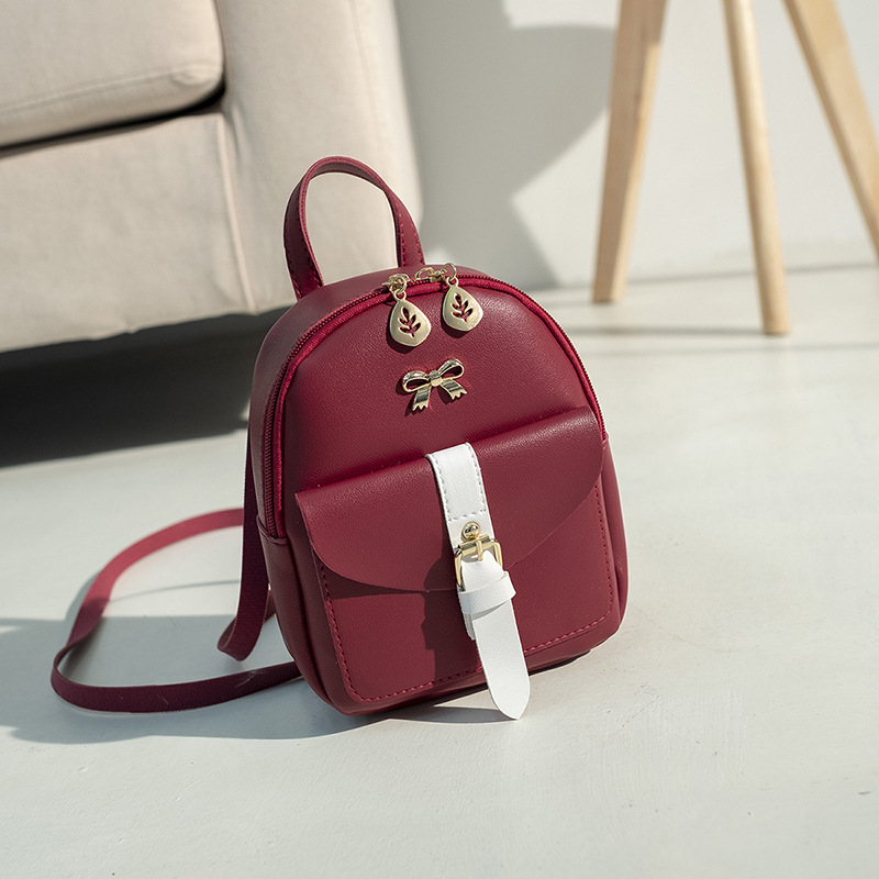 Women's Contrast Zip Backpack Convertible Crossbody Phone Bag Small - Image 3
