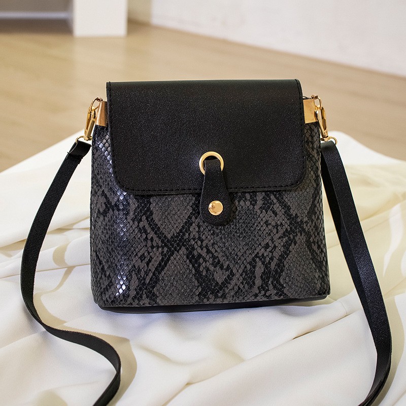Snake Print Small Square Crossbody Shoulder Bag for Women