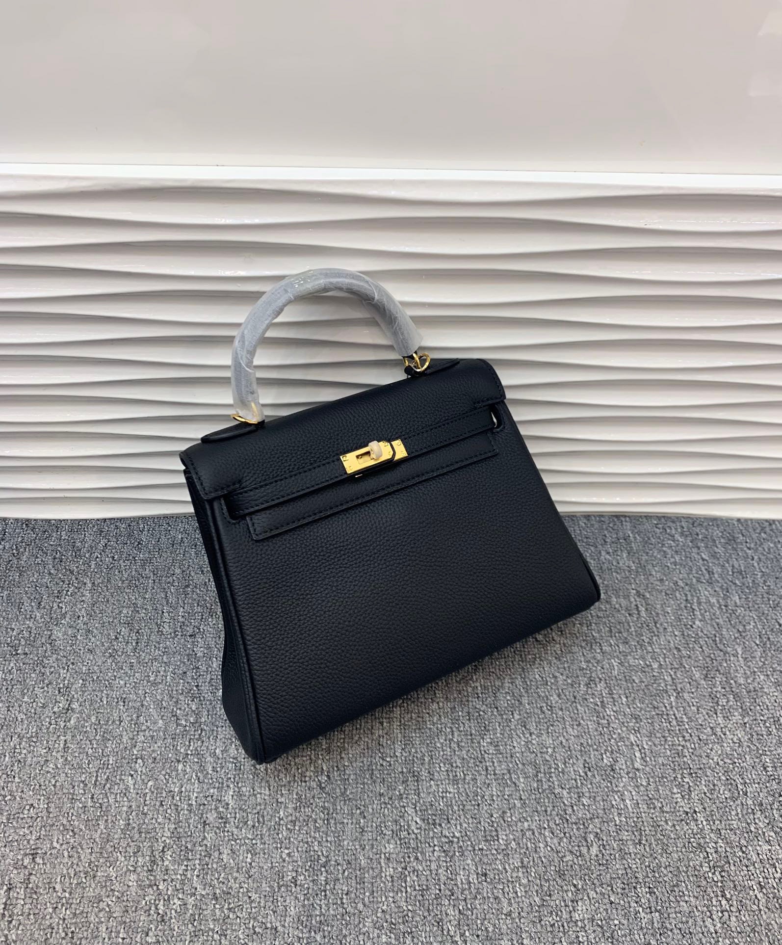 Togo Leather Kelly Bag Real Leather Shoulder Bag Top Layer Cowhide Handbag Crossbody Bag Fashion Commuter Women’s Bag
