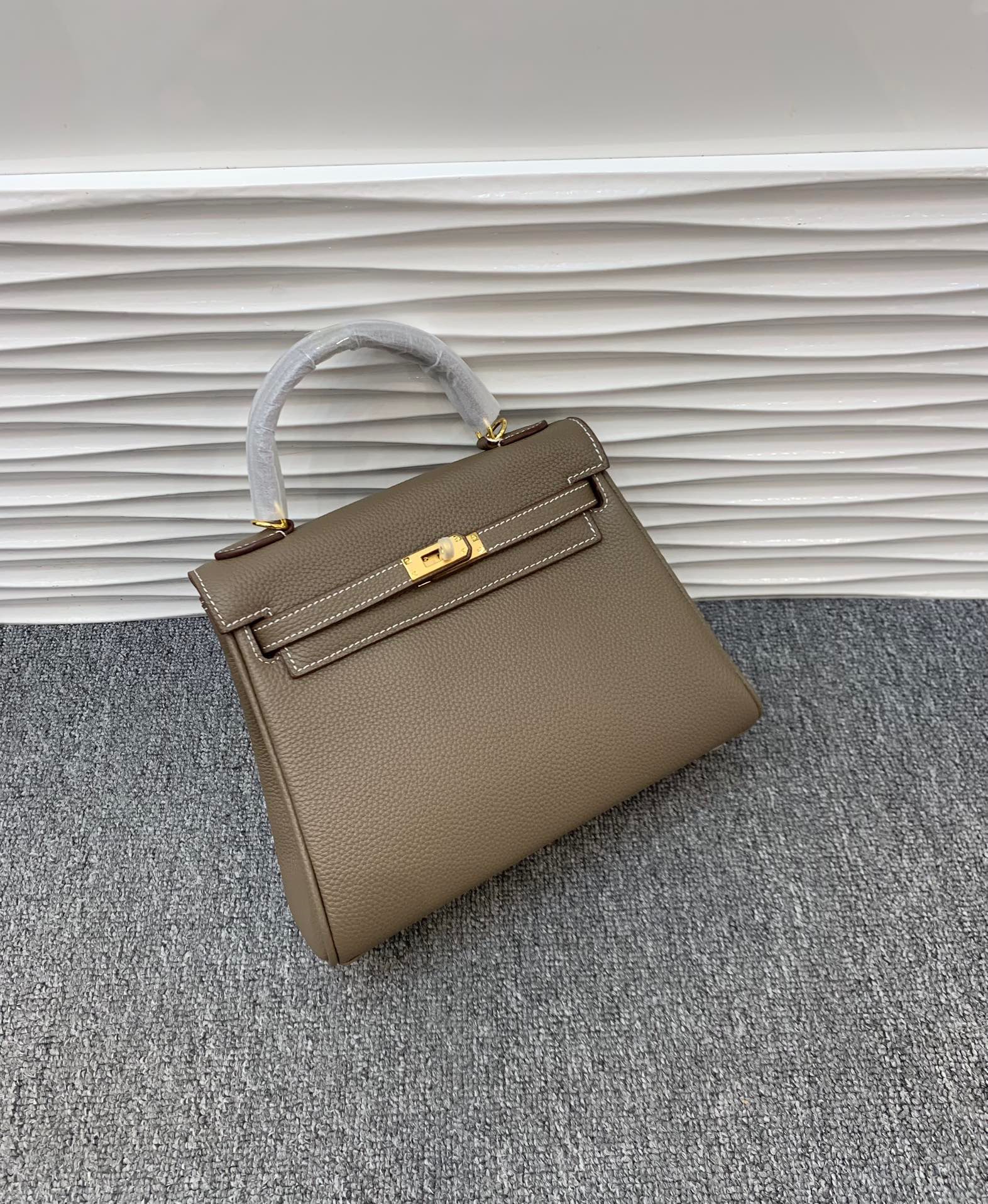 Togo Leather Kelly Bag Real Leather Shoulder Bag Top Layer Cowhide Handbag Crossbody Bag Fashion Commuter Women’s Bag