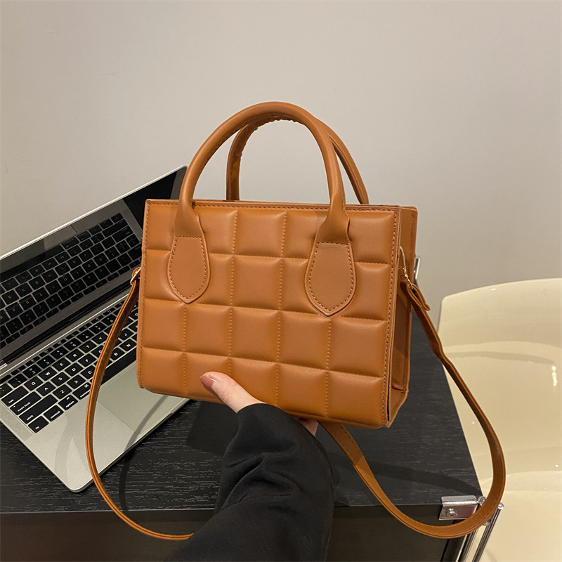 2024 Korean Style Solid Color Small Square Handbag Shoulder Crossbody Bag for Women