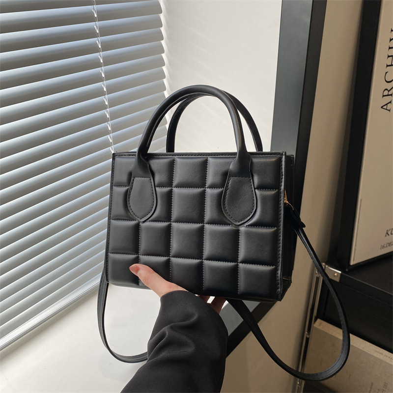 2024 Korean Style Solid Color Small Square Handbag Shoulder Crossbody Bag for Women