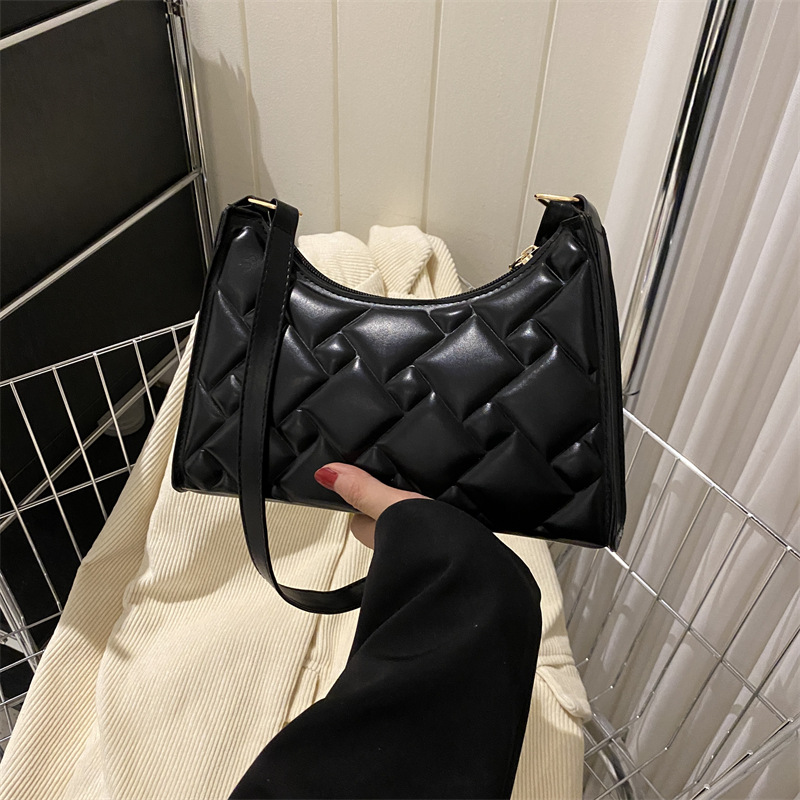 Solid Color Minimalist One-Shoulder Small Square Bag Women 2024 Summer Korean Style Underarm Bag