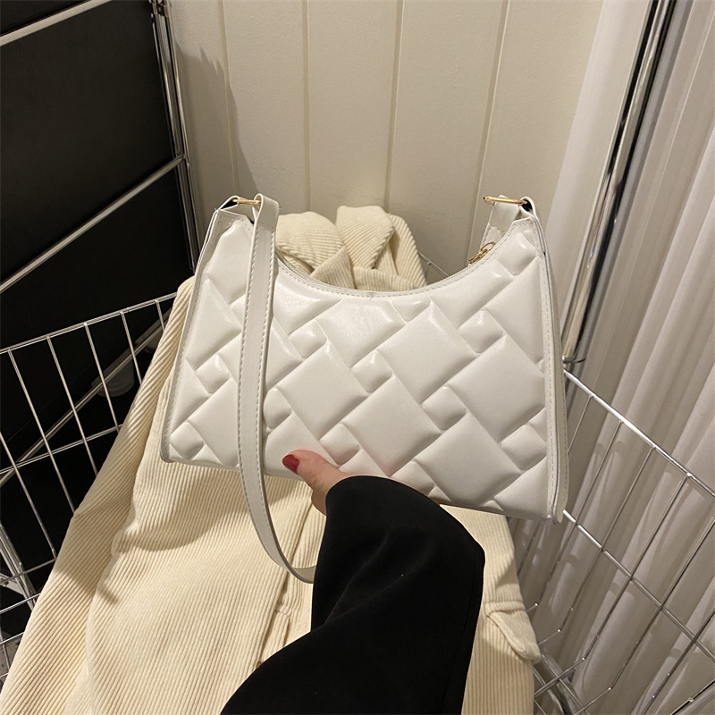 Solid Color Minimalist One-Shoulder Small Square Bag Women 2024 Summer Korean Style Underarm Bag