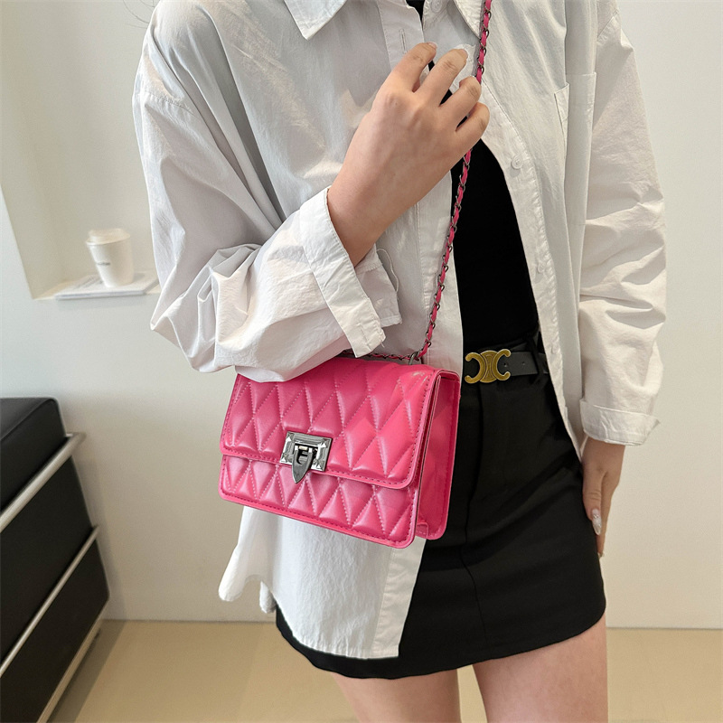 Trendy Retro Chain Crossbody Bag Solid Color Stylish Women’s 2024 New Shoulder Bag