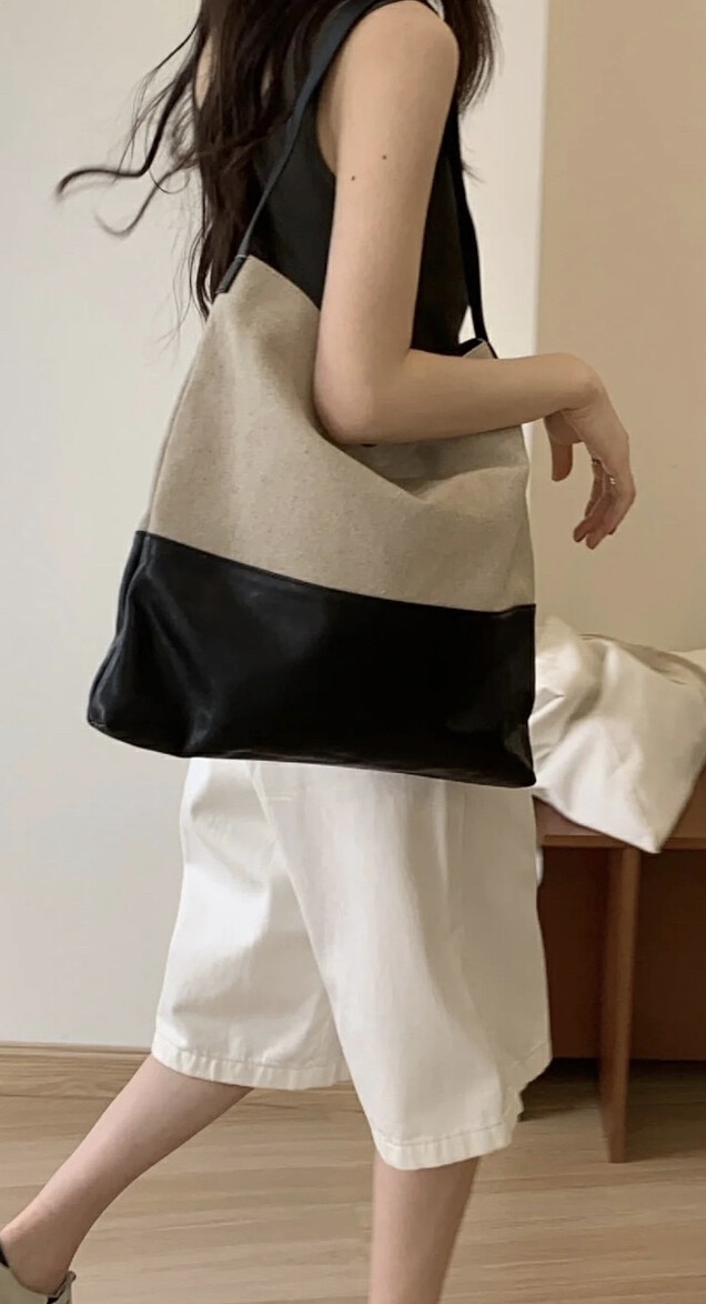 MBH Canvas Casual Large Capacity Tote Shoulder Bag