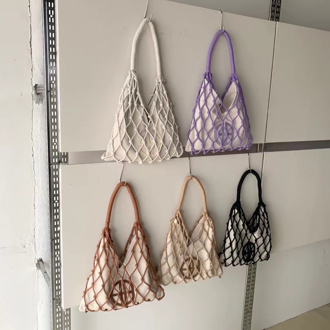 2024 Summer Woven Hollow One-Shoulder Underarm Tote Bag
