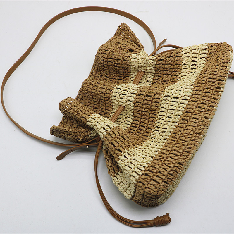 2024 Summer Straw Woven Crossbody Saddle Bag with Vintage Embroidery - Image 3