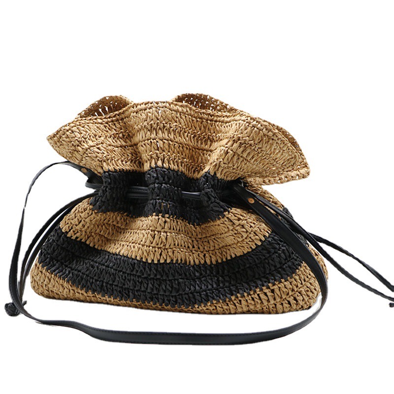 2024 Summer Straw Woven Crossbody Saddle Bag with Vintage Embroidery - Image 4